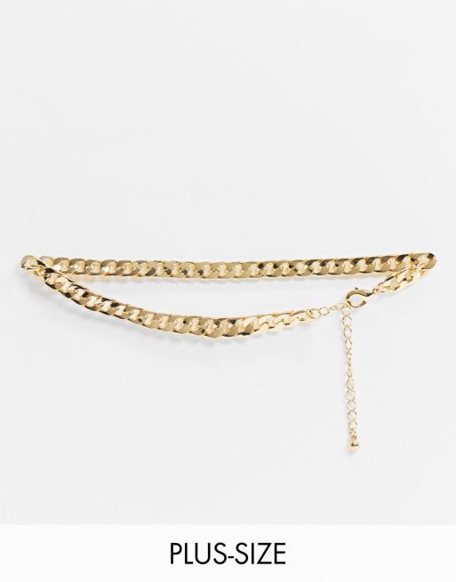 DesignB London Curve Exclusive choker in gold chain