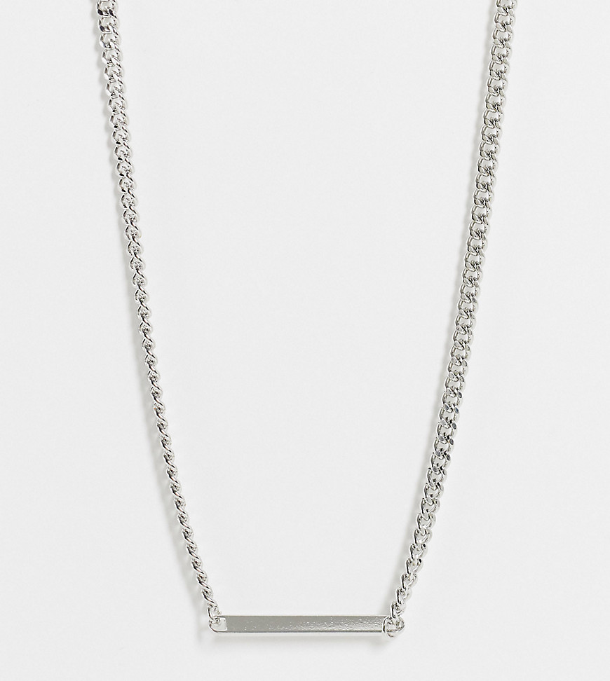 DesignB London Curve – Exclusive – Halskette mit flachem Anhänger in Silber