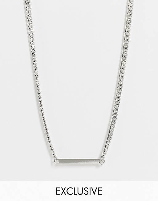 DesignB London Curve Exclusive necklace with flat pendant in silver