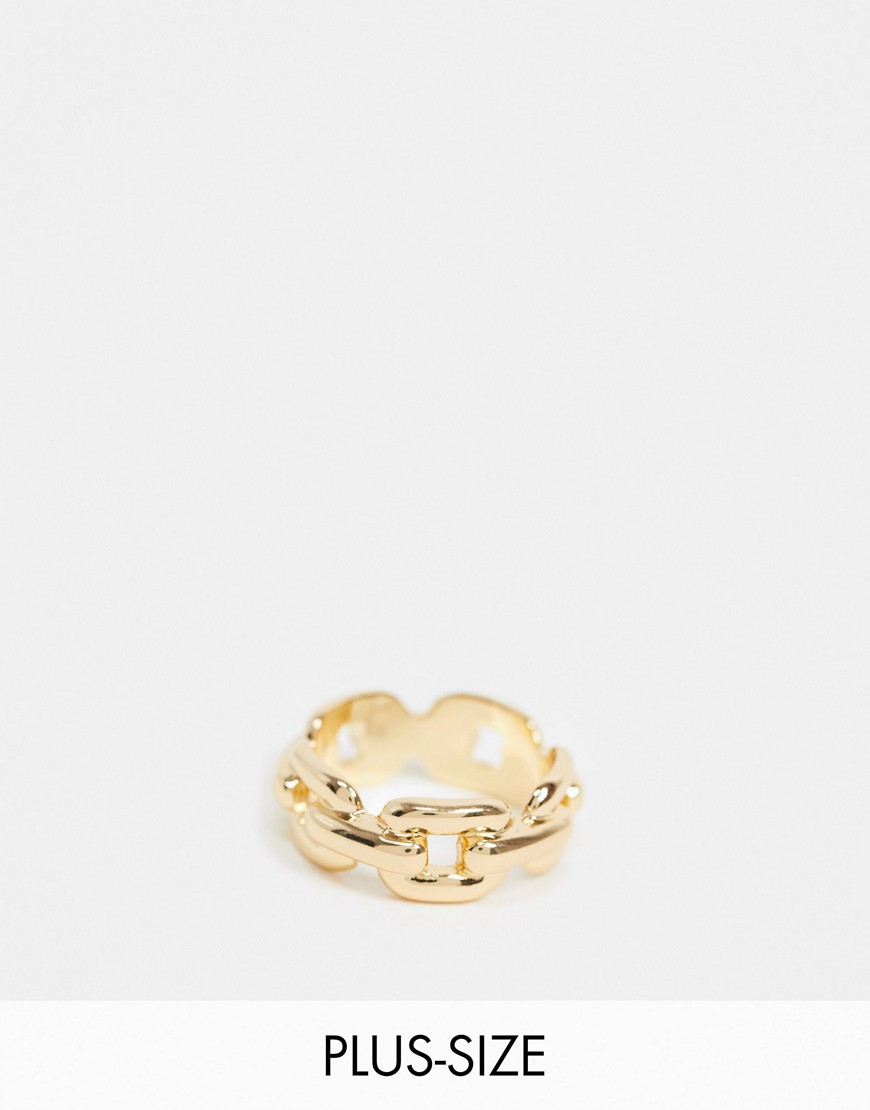 DesignB London Curve Exclusive ring in gold chain link