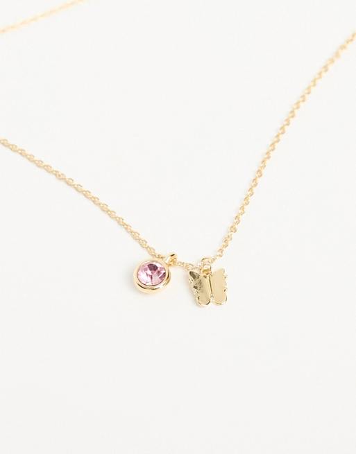 DesignB London Curve festival belly chain with butterfly charms in gold - GOLD, 3 of 4