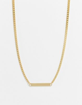 DesignB London Curve – Goldfarbene Halskette mit flachem Anhänger