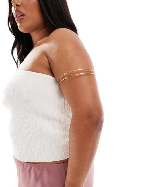 DesignB London Curve – Guldig enkel armring , 3 av 4