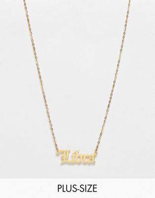 DesignB London Curve Libra star sign stainless steel necklace in gold