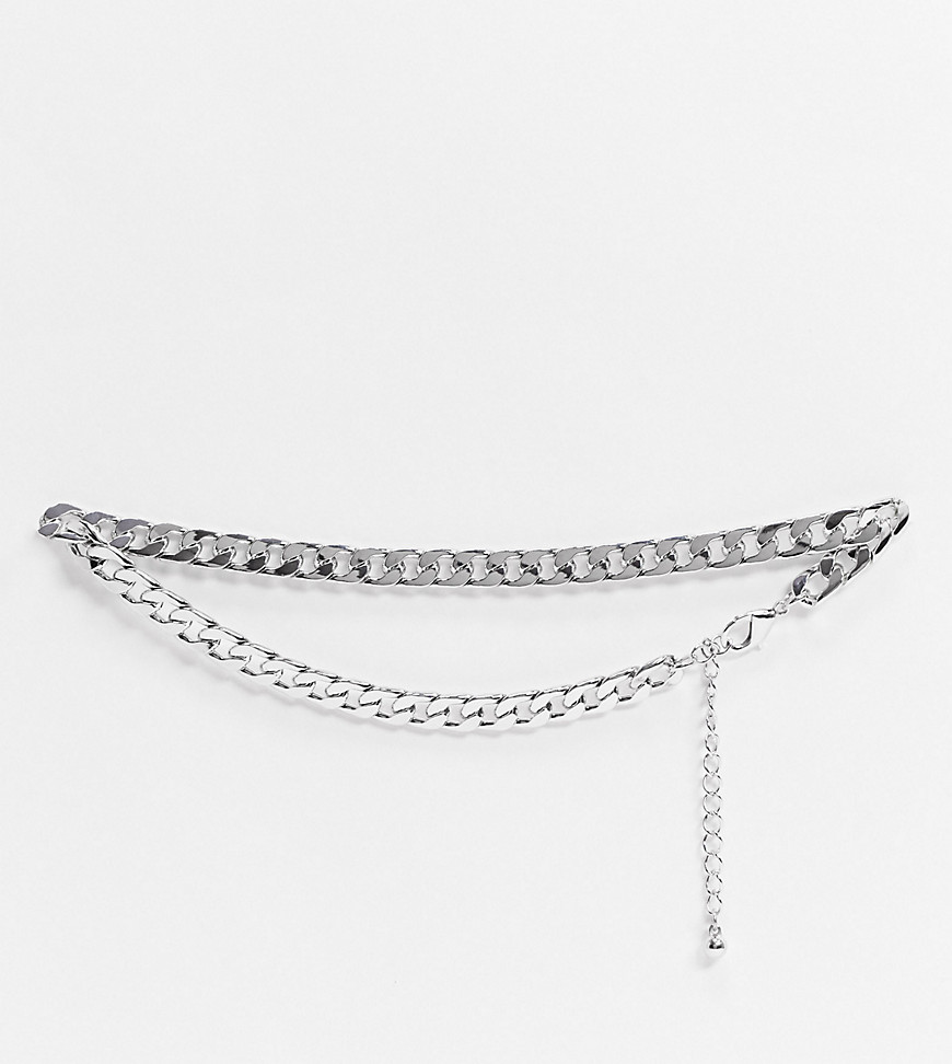 DesignB London – Curve – Silverfärgat kedjehalsband i choker-modell – Endast hos ASOS