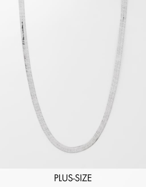 DesignB London Curve snake chain necklace in silver | ASOS