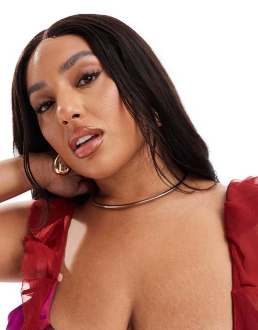 DesignB London Curve - Torque-choker ketting in zilver  
