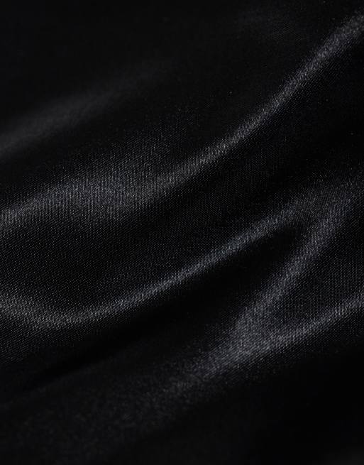 DesignB London – Czarna satynowa chusta na głowę, 2 z 3
