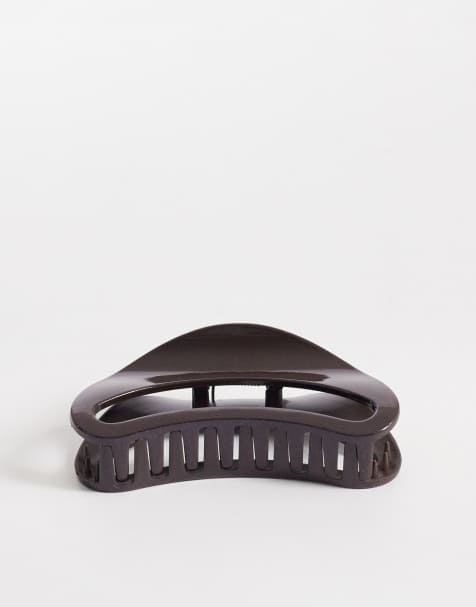 DesignB London dome hair claw clip in dark brown - view 1