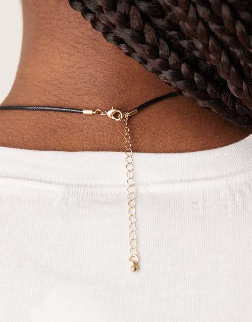 DesignB London dome pendant cord necklace in gold, 3 of 3