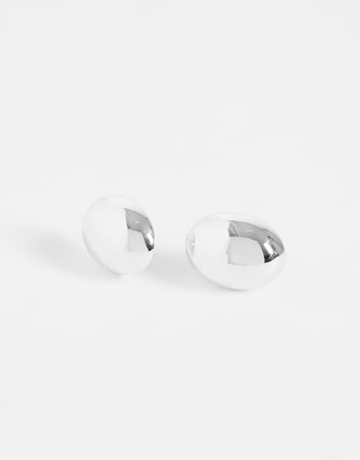 DesignB London dome stud earrings in silver, 4 of 4