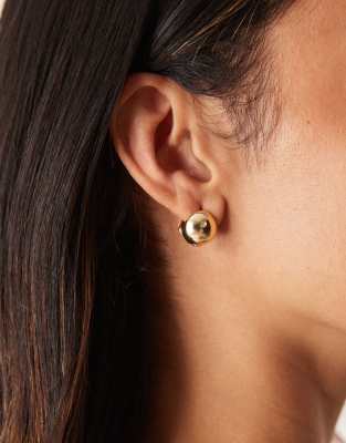 domed stud earrings in gold