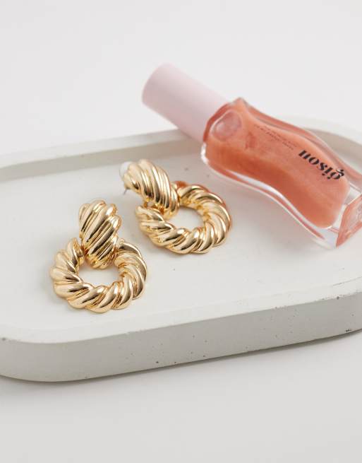 DesignB London - Doorknocker - Boucles d'oreilles heurtoir style années 80 - Doré, 2 de 4