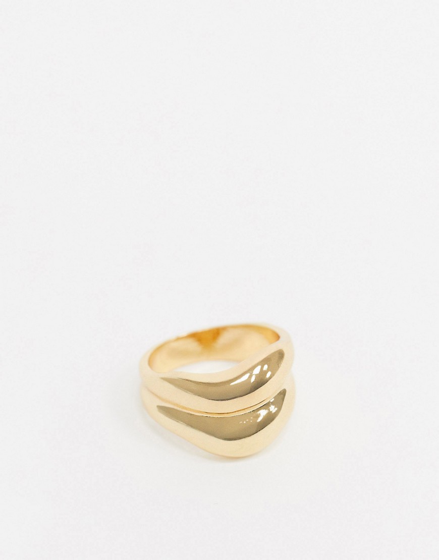 DesignB London - Double ring in gold-Goud