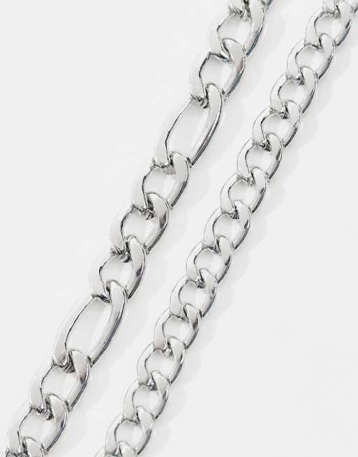 DesignB London - Dubbellaagse schakelketting in zilver , 2 van 4