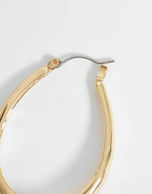 DesignB London - Dunne ovale oorringen in goud, 4 van 4