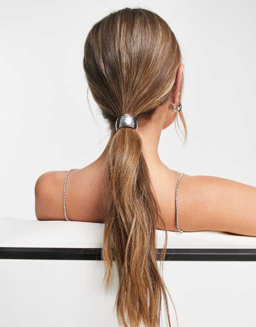DesignB London - Elastico per capelli con anello argento