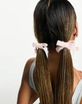 ASOS DESIGN - Confezione da 2 elastici per capelli con fiocco in raso neri