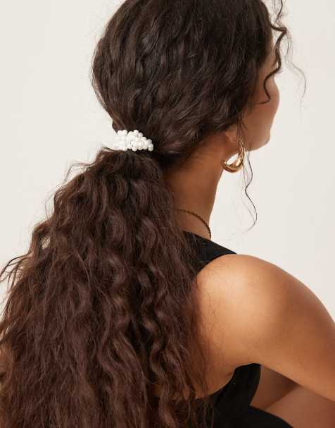 DesignB London - Elastico per capelli nero con perline - view 1
