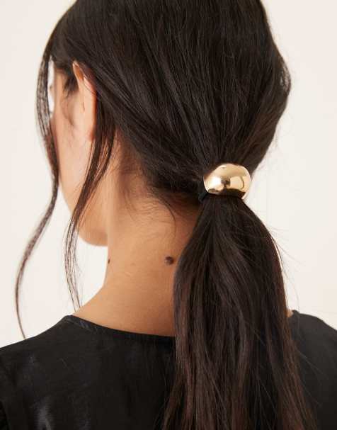 DesignB London - Elastico per capelli oro effetto metallo fuso - view 1