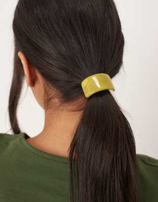 DesignB London - Élastique à cheveux avec détail en résine - Vert