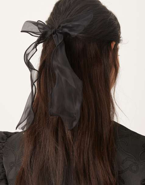 DesignB London - Élastique à cheveux avec nœud - Noir - view 1