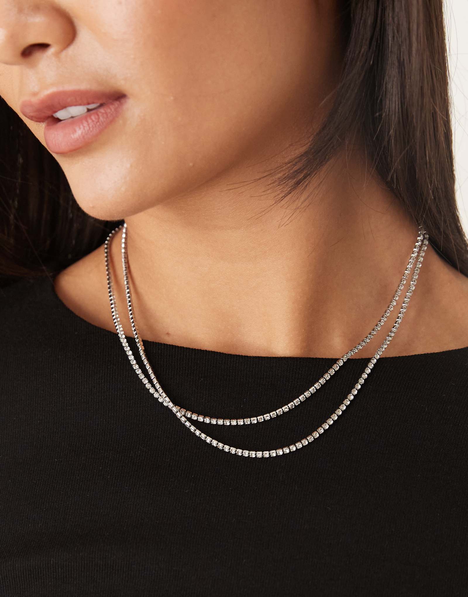 Серебряное колье на цепочке с украшением DesignB London