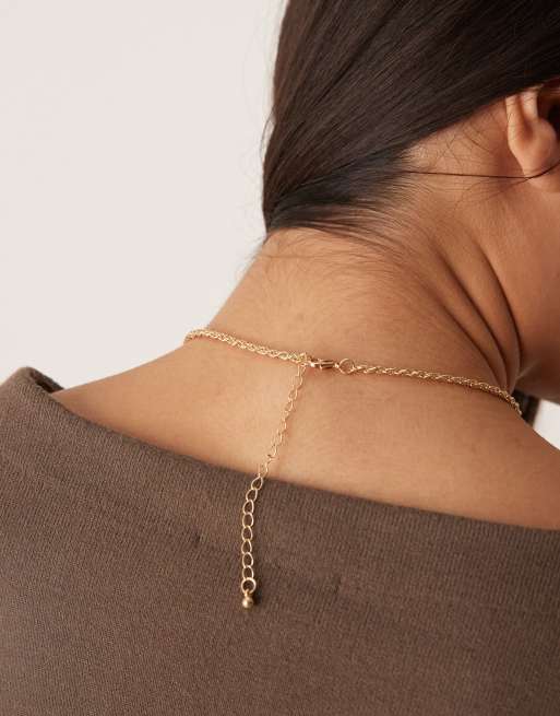 DesignB London embellished cross pendant necklace in gold, 2 of 4