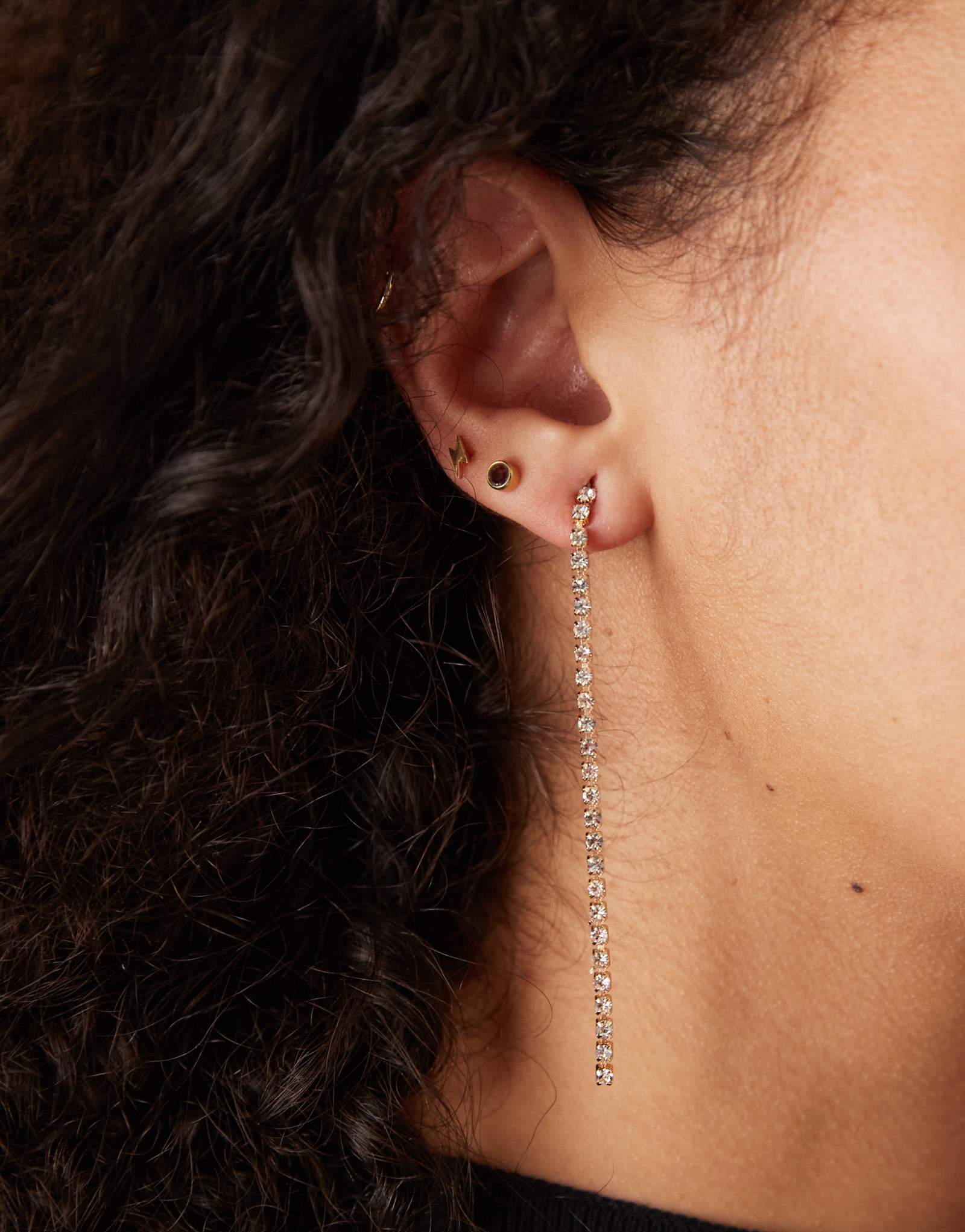 Серьги-капли DesignB London, украшенные кристаллами золотого оттенка