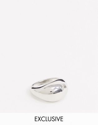 DesignB London - Exclusieve brede zilveren ring