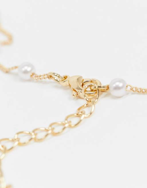 DesignB London - Exclusieve choker-ketting met parel in goud , 4 van 4