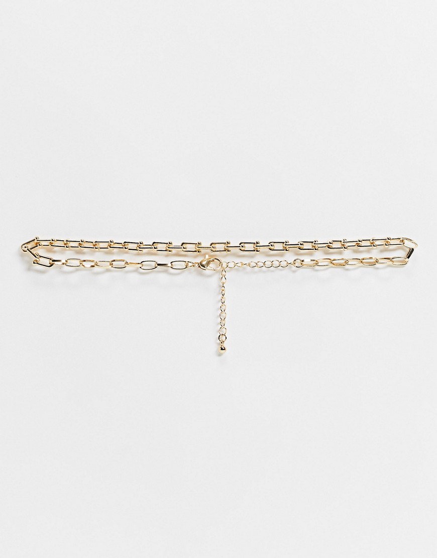 DesignB London Exclusive choker chain necklace in gold