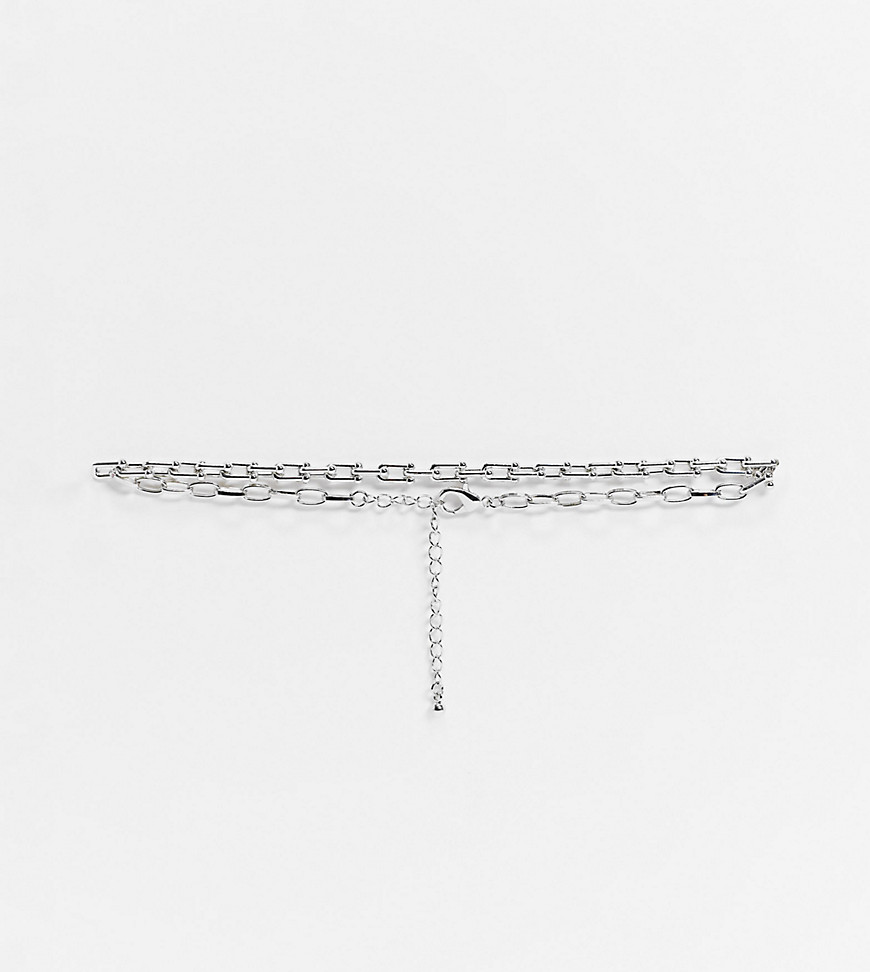 DesignB London Exclusive choker chain necklace in silver