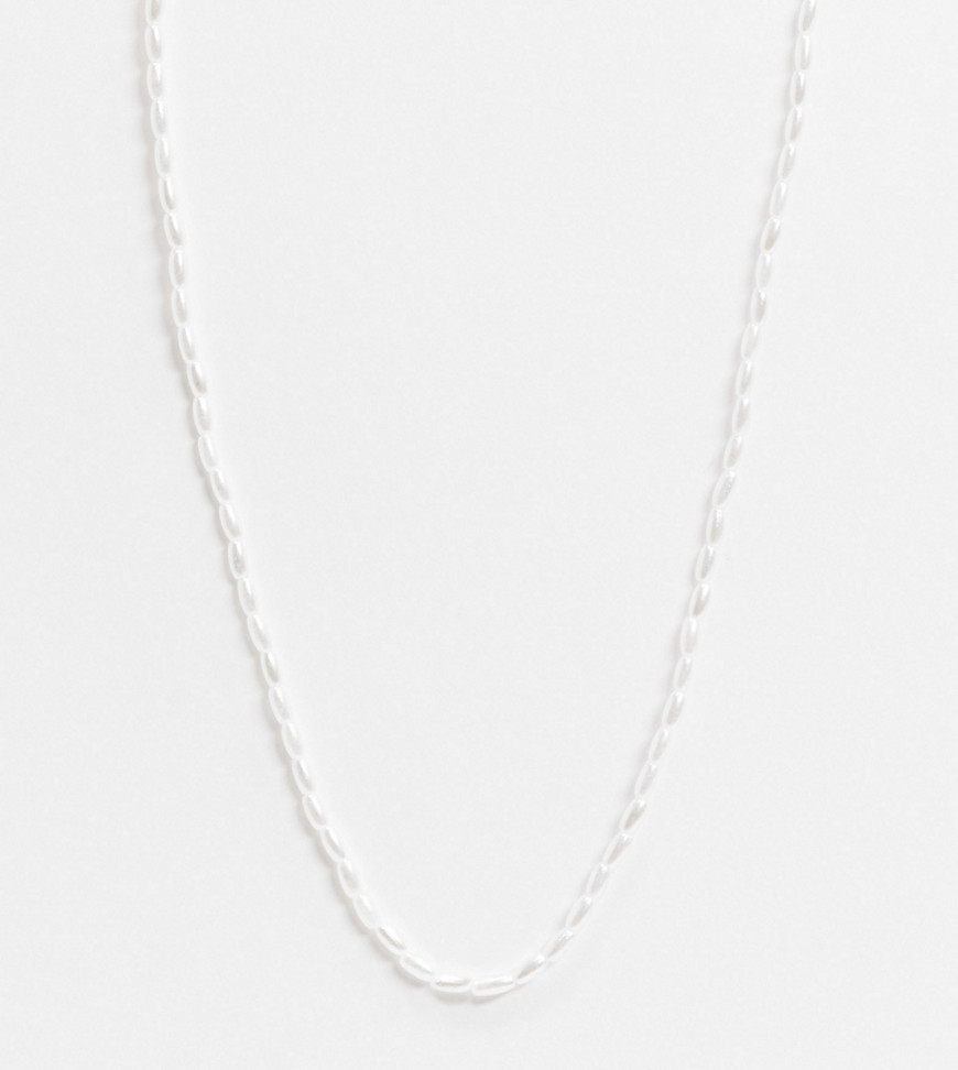 DesignB London Exclusive choker necklace in faux pearl-Cream