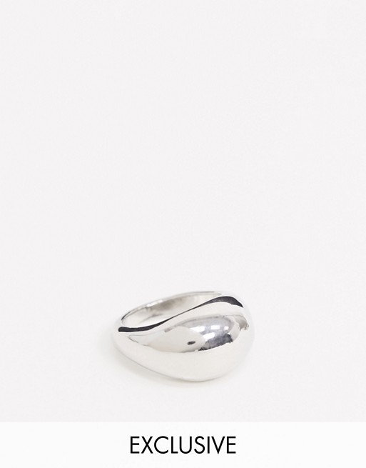 DesignB London Exclusive chunky circle ring in silver