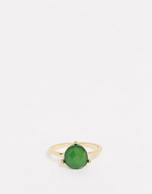DesignB London exclusive emerald stone gold ring
