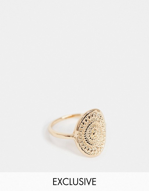 DesignB London Exclusive etched ring in gold