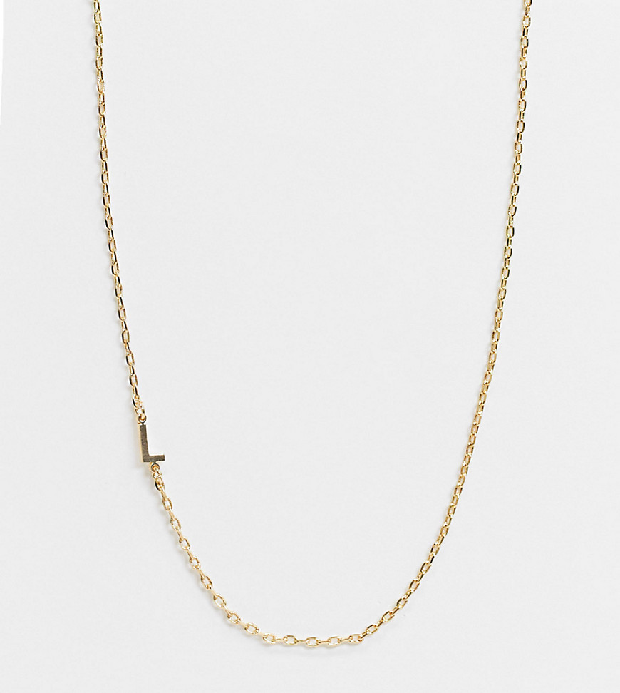 DesignB London Exclusive initial necklace in gold 'L'