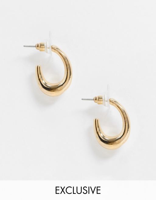 DesignB London – Exclusive – Ovale Kreolen in Gold
