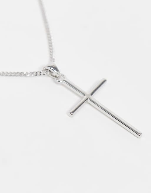 DesignB London Exclusive sterling silver neckchain with cross pendant, 2 of 4