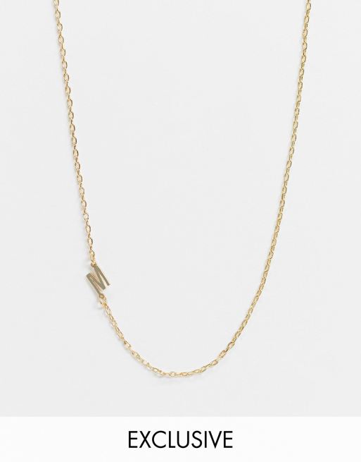 DesignB London - Exclusivité - Collier avec initiale 'M' - Doré