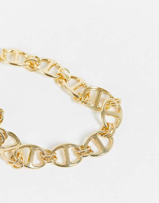 DesignB London - Exclusivité - Collier ras de cou avec chaîne à maillons ovales - Doré, 2 de 4