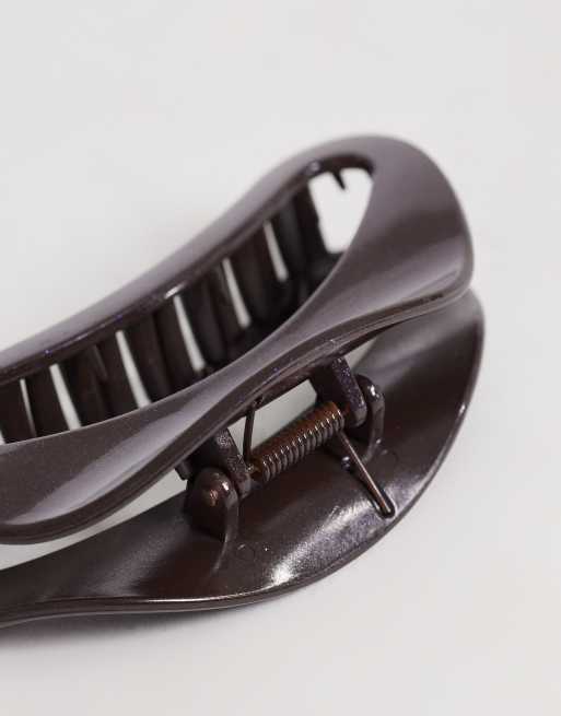DesignB London - Fermaglio per capelli bombato marrone scuro, 2 di 3