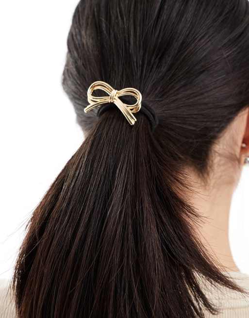 DesignB London - Fermaglio per capelli dorato con fiocco 