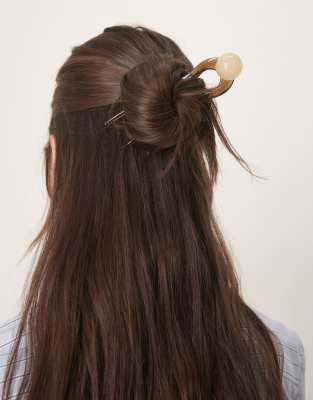 DesignB London - Fermaglio Per Capelli Marrone Scuro In Resina - 7