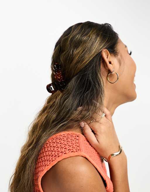 DesignB London - Fermaglio per capelli tartarugato con dettaglio stile catena