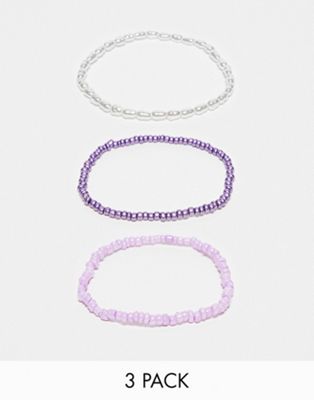 DesignB London festival multipack of beaded bracelets  - MULTI