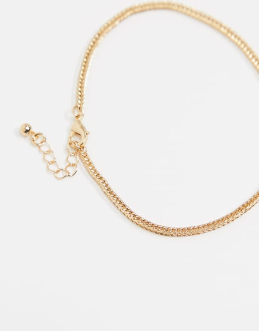 DesignB London – Flaches Fußkettchen in Gold, 3 von 4