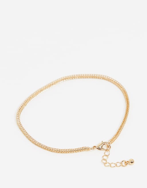 DesignB London – Flaches Fußkettchen in Gold, 4 von 4