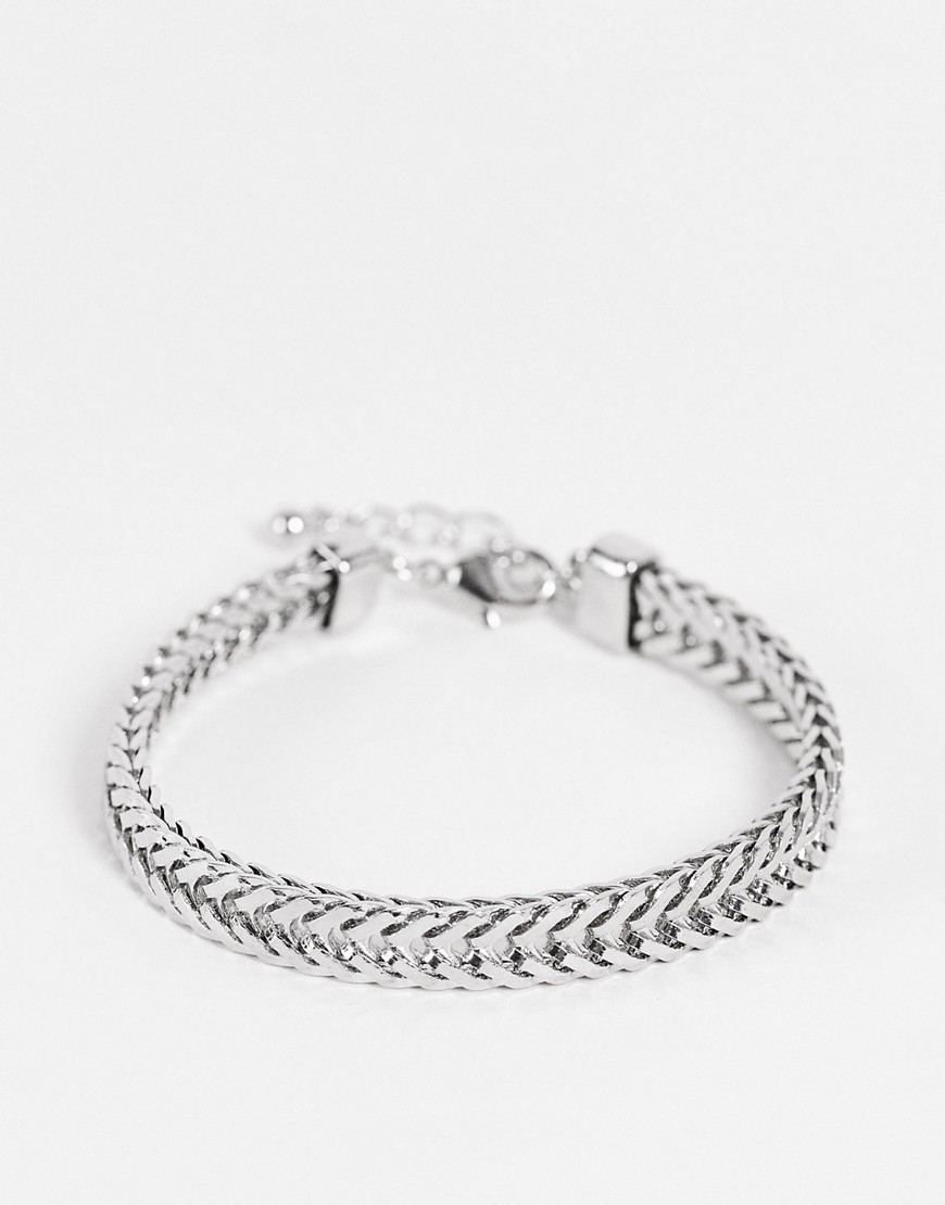 DesignB London flat chunky chain bracelet in silver